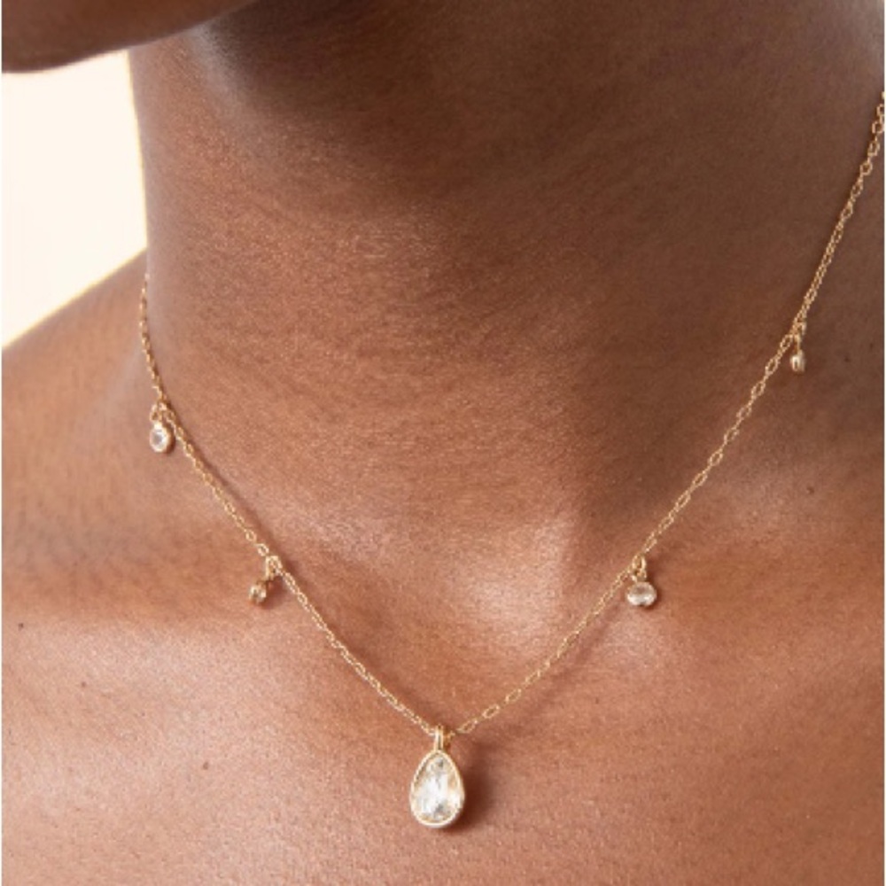 Ettika Gold Necklace with Crystal Charms